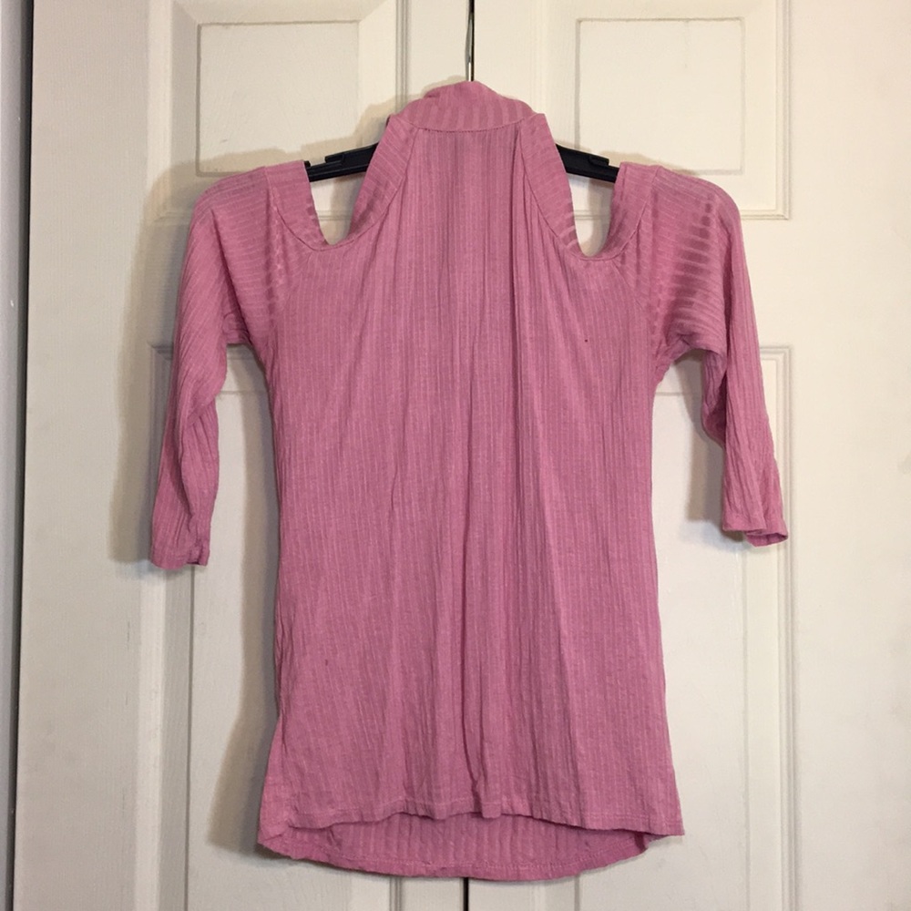 Cute turtle neck mid sleeve tight shirt